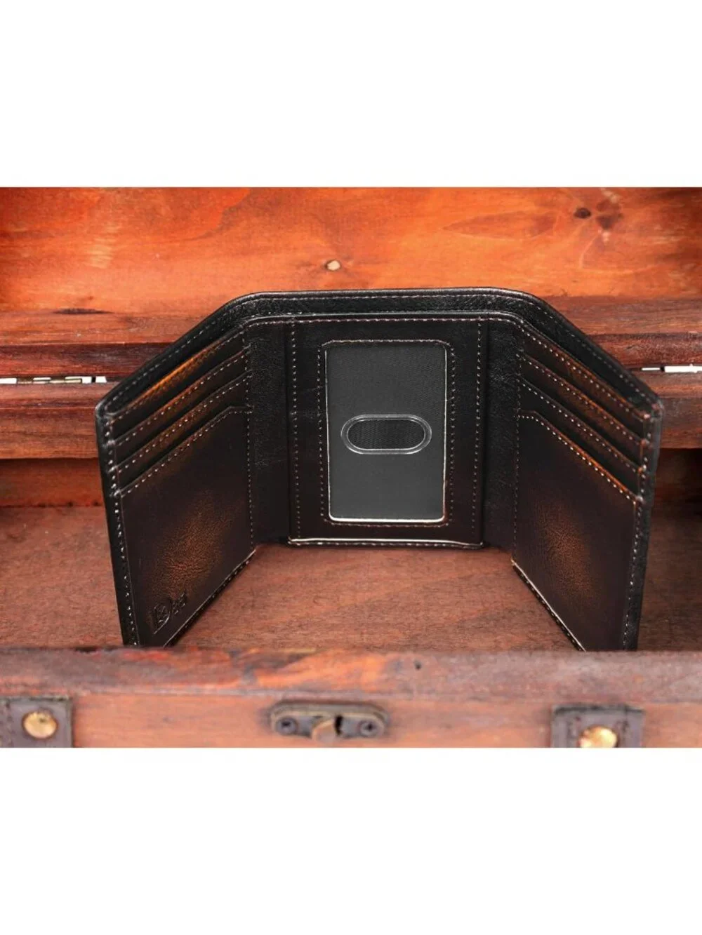 American Flag Trifold Wallet for Men | Full Grain Leather | RFID Blocking, Hand